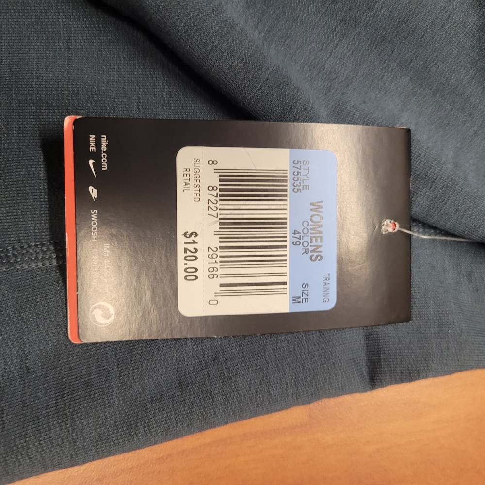 Nike Dri-Fit Blue Polyester and Wool Blend Cowl Neck Drawstring Hoodie Size M - Picture 4 of 14